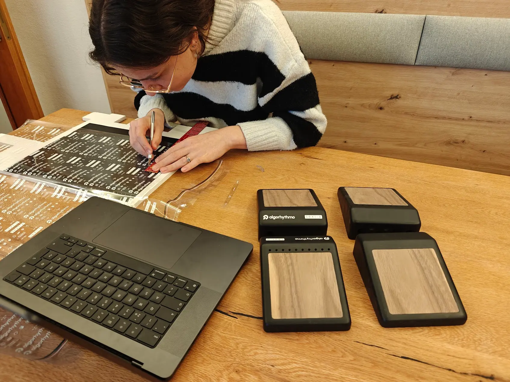 Applying stickers — the finishing touch